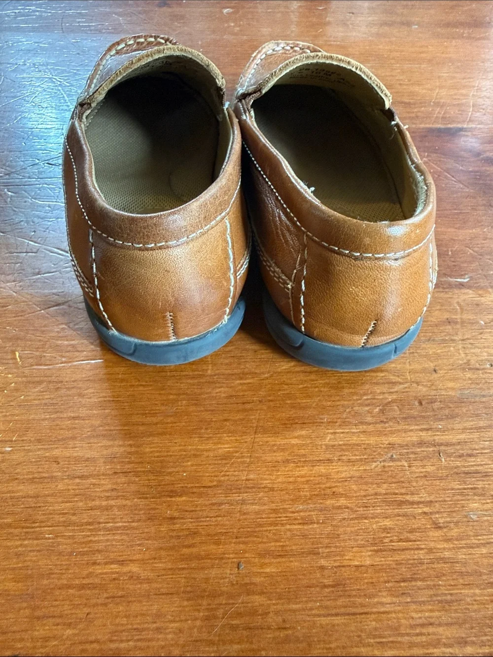 Johnston & Murphy Tan Leather Slip-On Loafers Boys Size 10